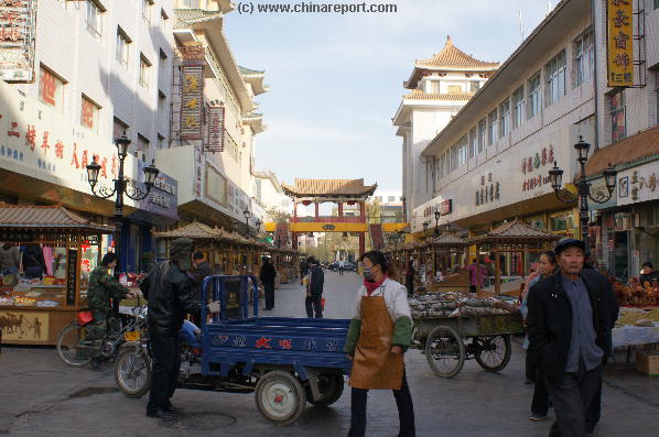 The Shazhou Central Market Street in Center Dunhuang