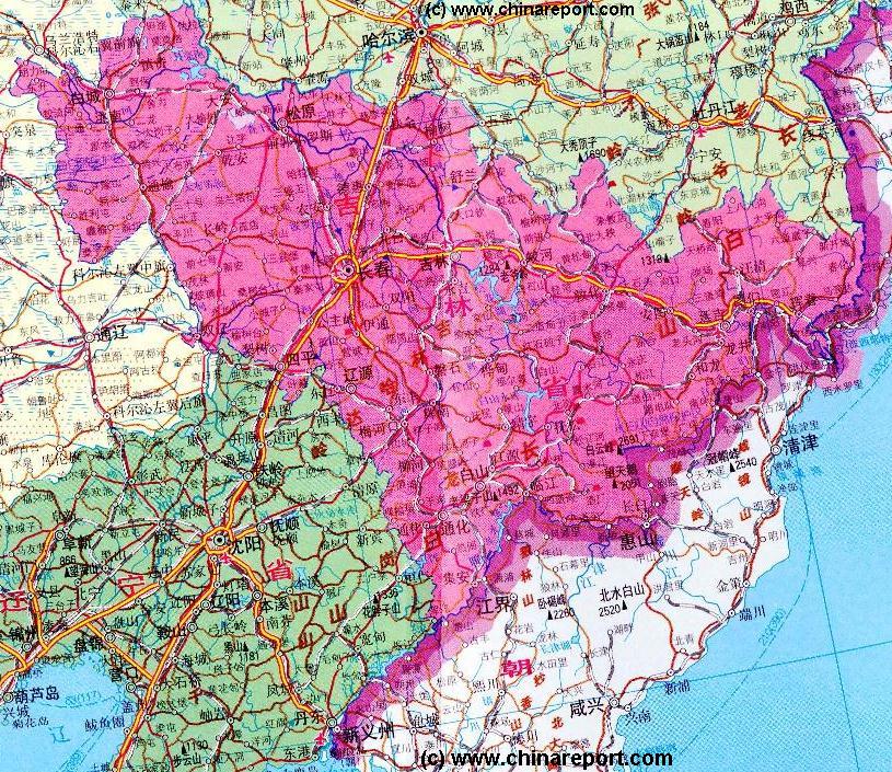 east asia map with cities. Map of China with cities and